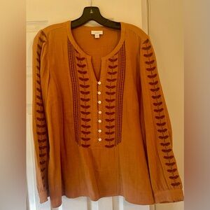 NWOT JJill embroidered tunic top M